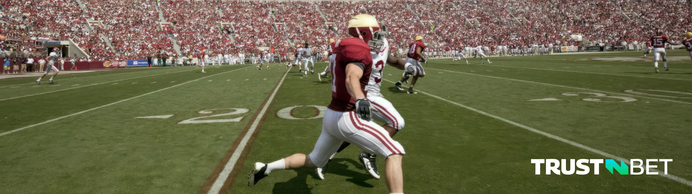 American football players during a match.