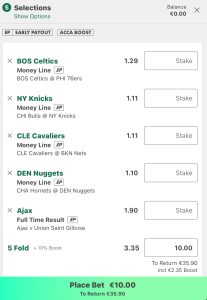 5 leg parlay NBA & soccer