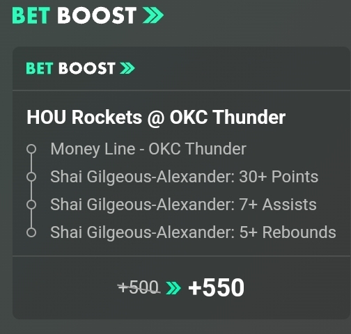 HOU Rockets @ OKC Thunder Same Game Parlay